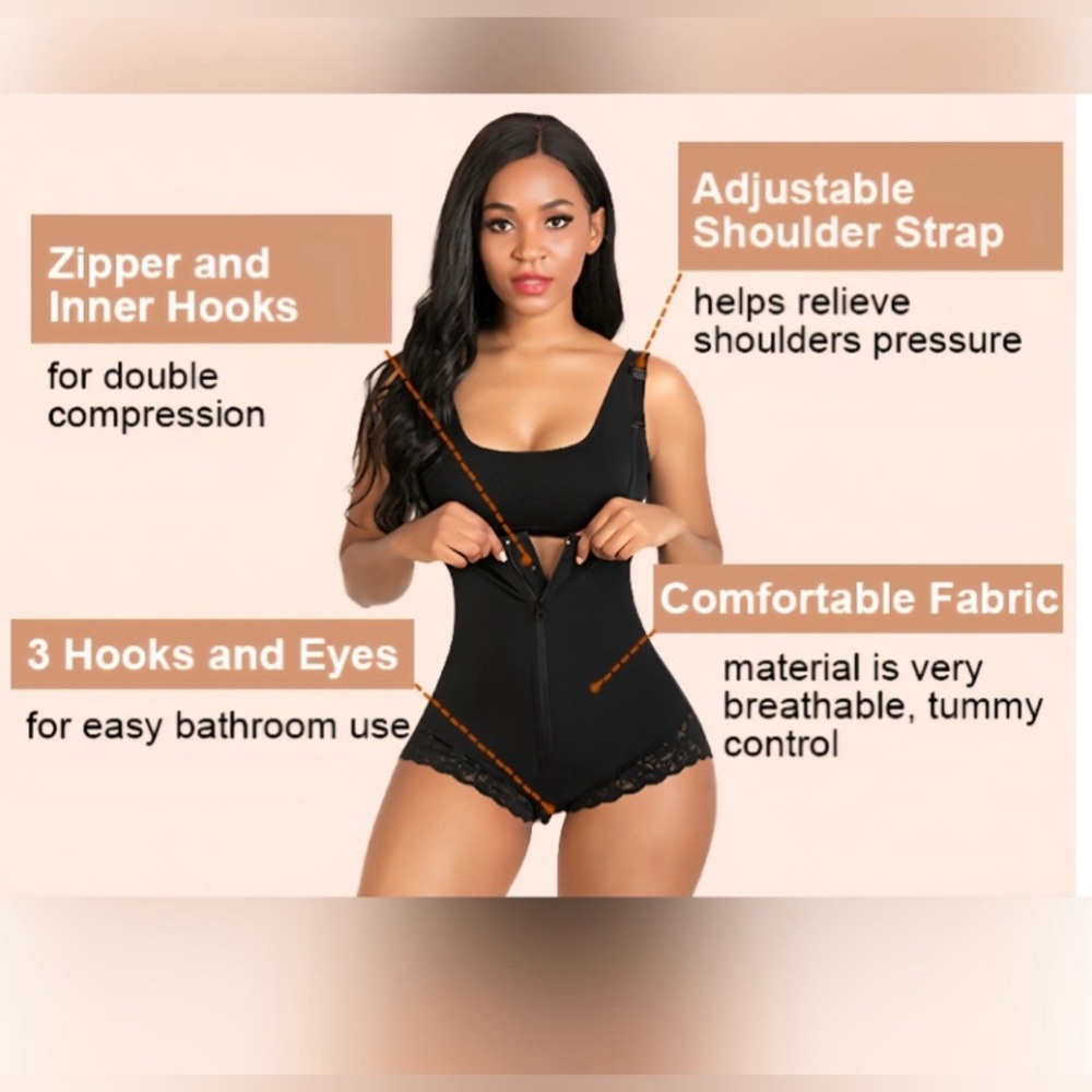 Shaperx Sleek Black Shapewear Faja for a Flawless Silhouette Size M